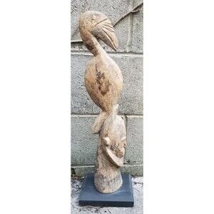 Papua New Guinea Sepik River Hornbill Bird Figurine Oceanic Art Hand Carved 22"